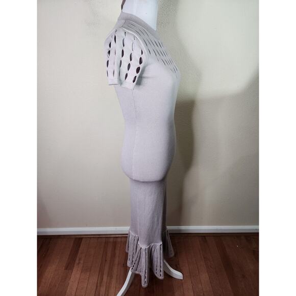 ST. studio Women's Taupe Beige Knit Stretch Bodycon Midi Dress Size XS EUC - Picture 3 of 8